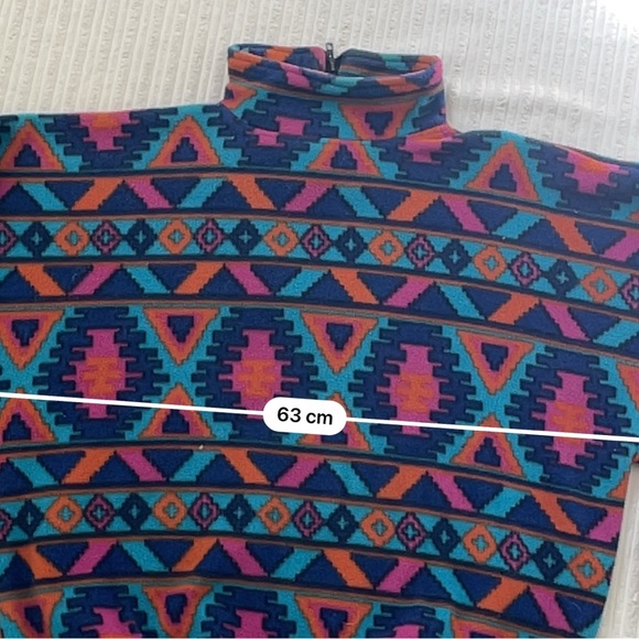 Vintage Wildrose Men’s Native Aztec Print 1/4 Zip Fuzzy Sherpa Sweater - Picture 8 of 10
